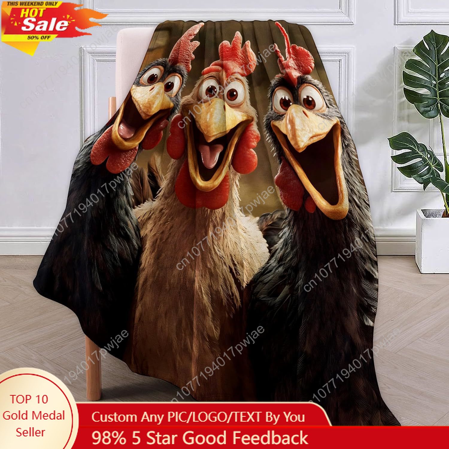 Home Textiles Usa - Couverture de poulets cadeaux pour femmes,