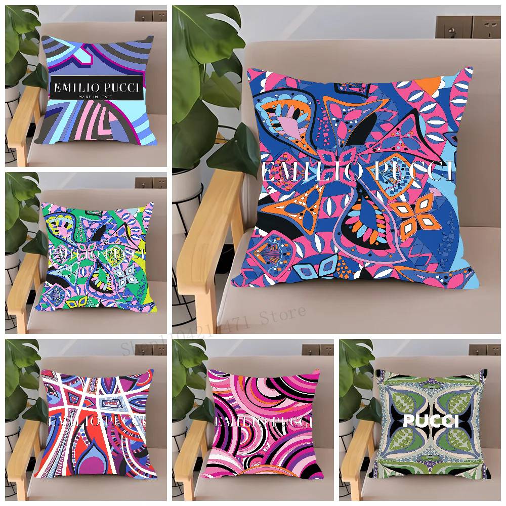 Home Textiles Logo - Taie d'oreiller avec Logo P-Pucci E-EE-Emilio,