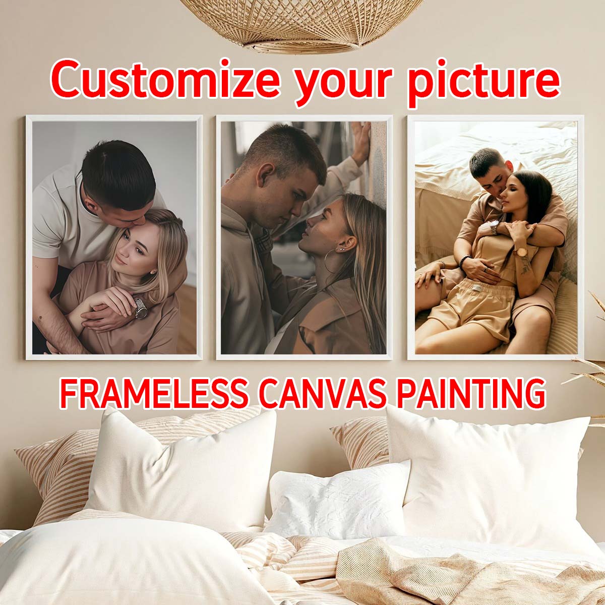 Home Textiles Usa - Triptyque - Cadre photo en bois
