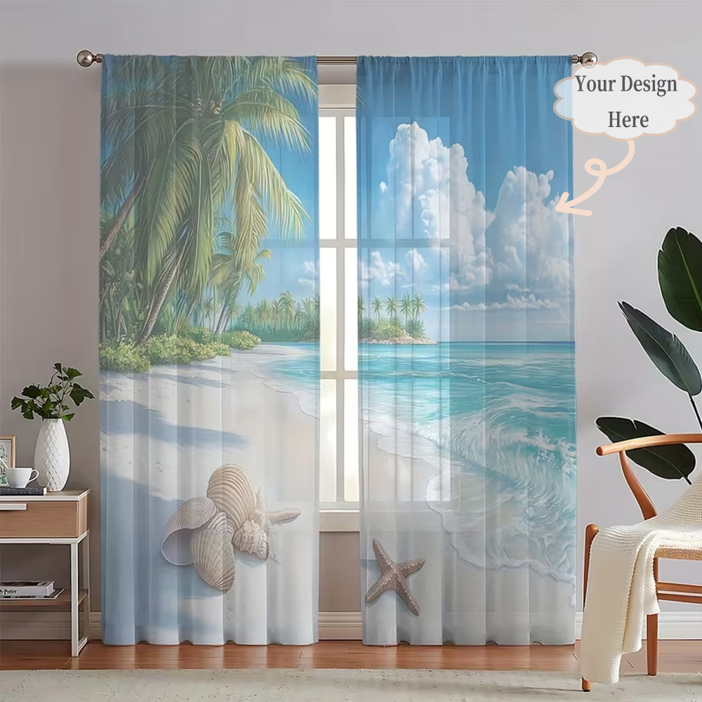Home Textiles Usa - Rideaux transparents plats 2D personnalisés en