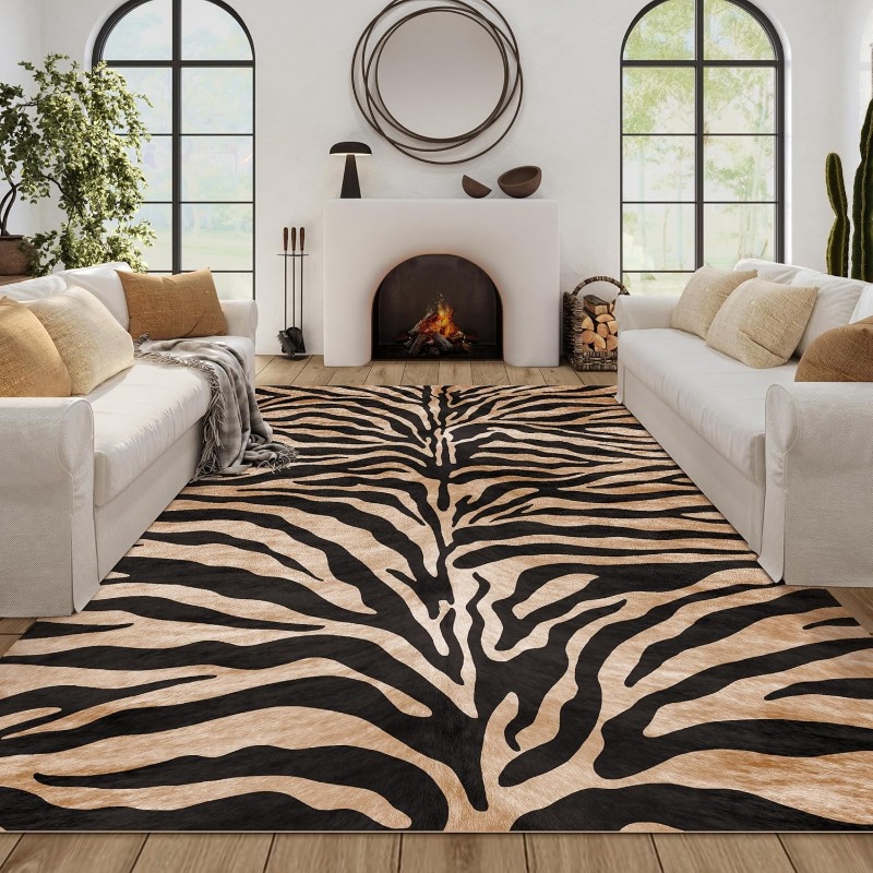 Home Textiles Online - Tapis de salon à rayures tigre