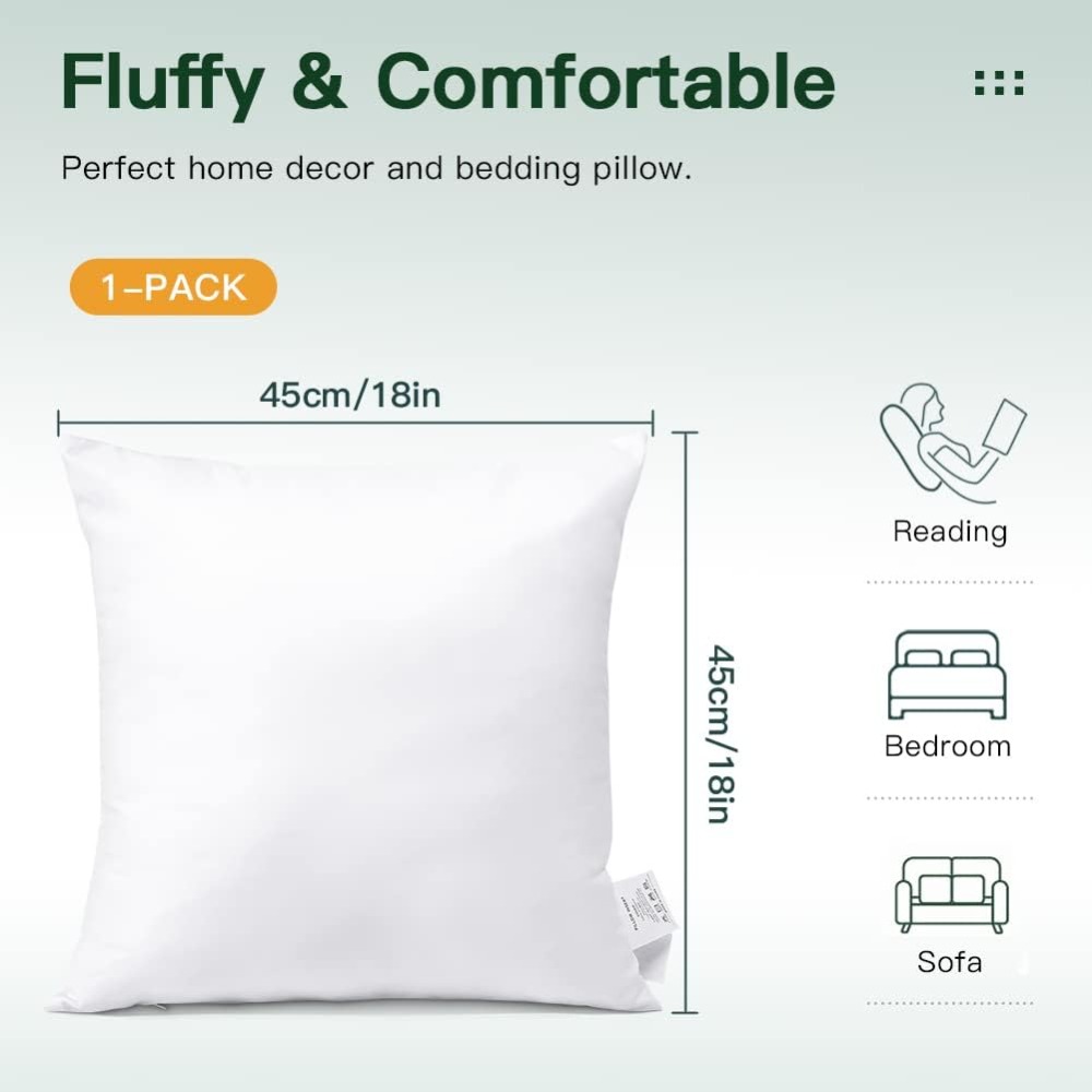 Insert de coussin carré 18x18, - Pillow Insert 18X18 avis et prix