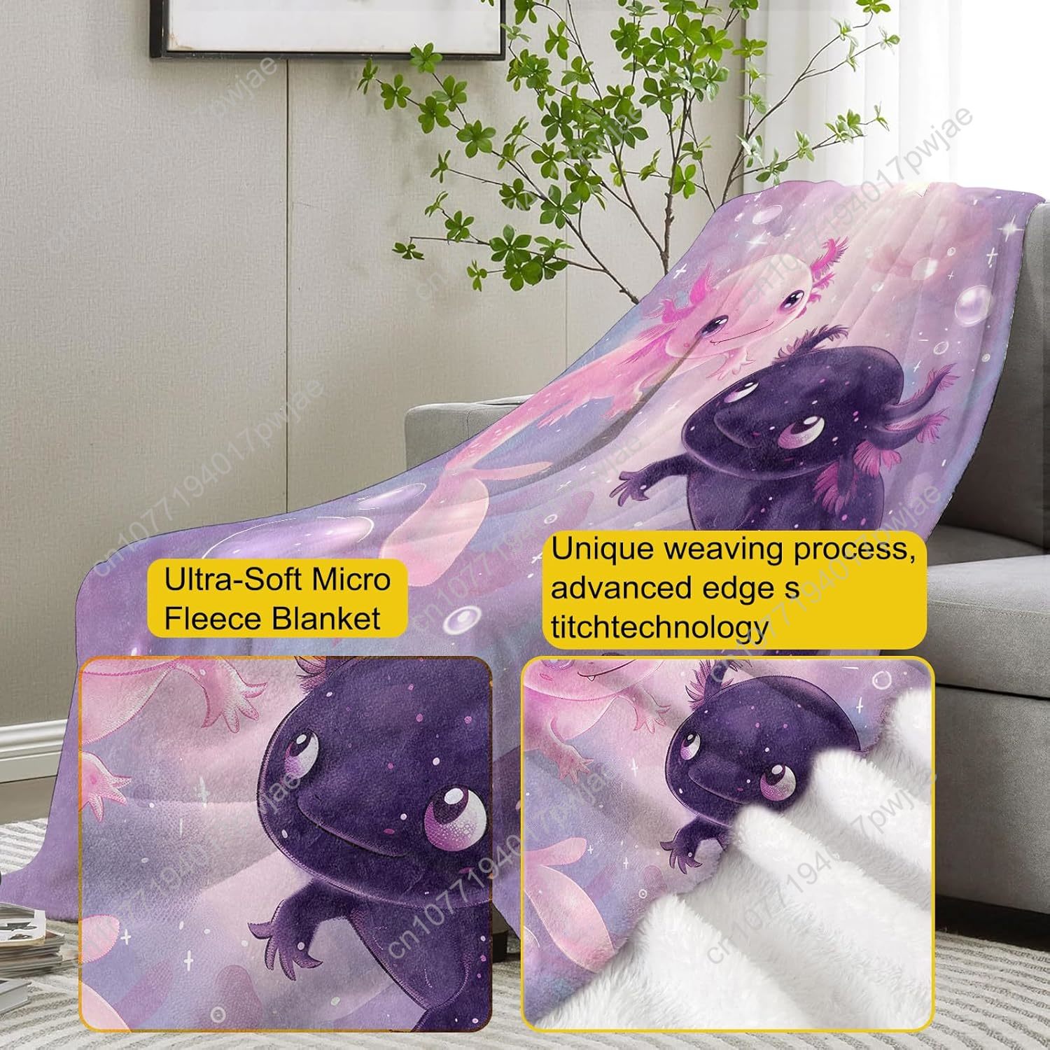 Couverture Axolotl mignonne co - Home Textiles Usa avis et prix