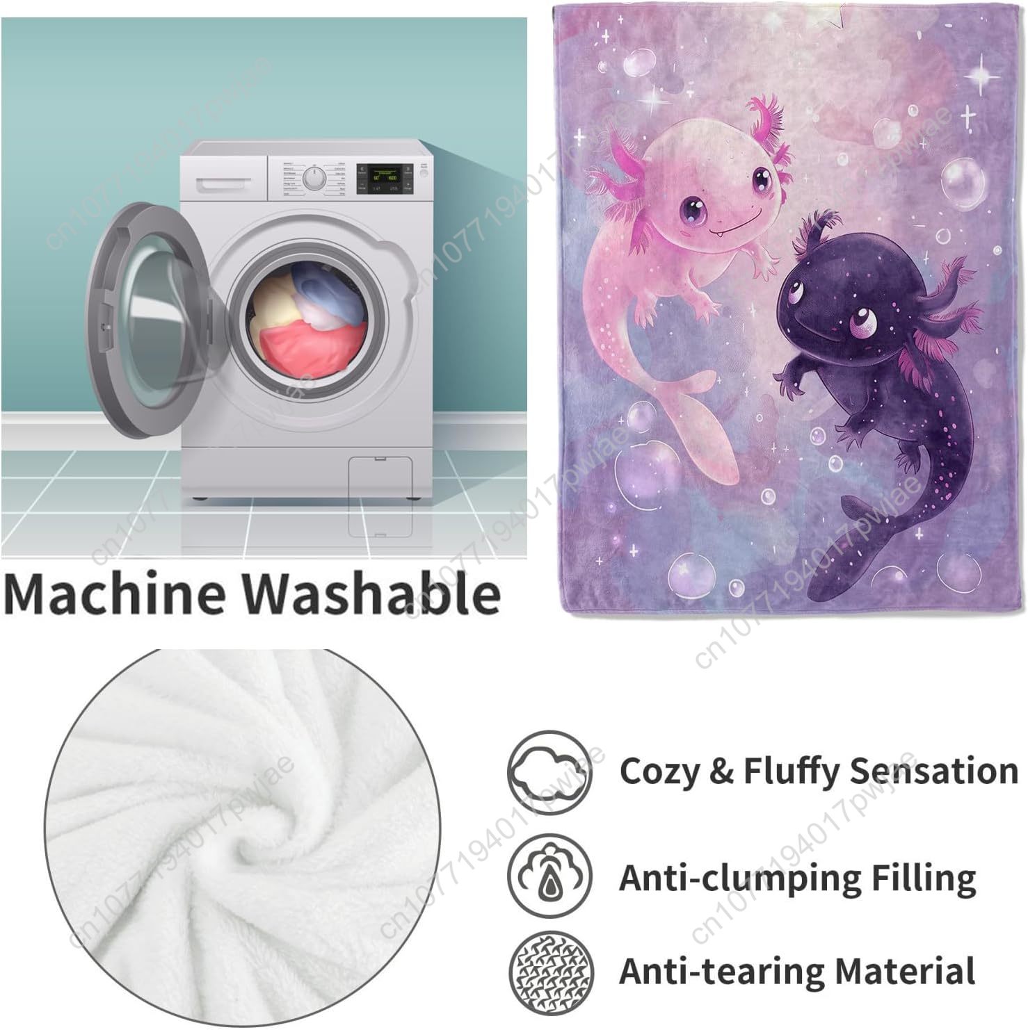 Couverture Axolotl mignonne co - Home Textiles Usa avis et prix