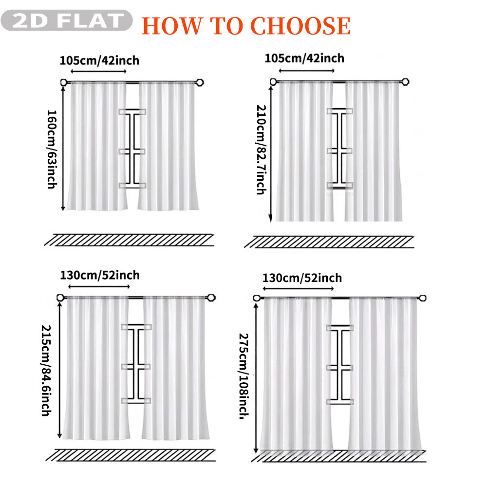 Rideaux transparents plats 2D  - Home Textiles Usa avis et prix