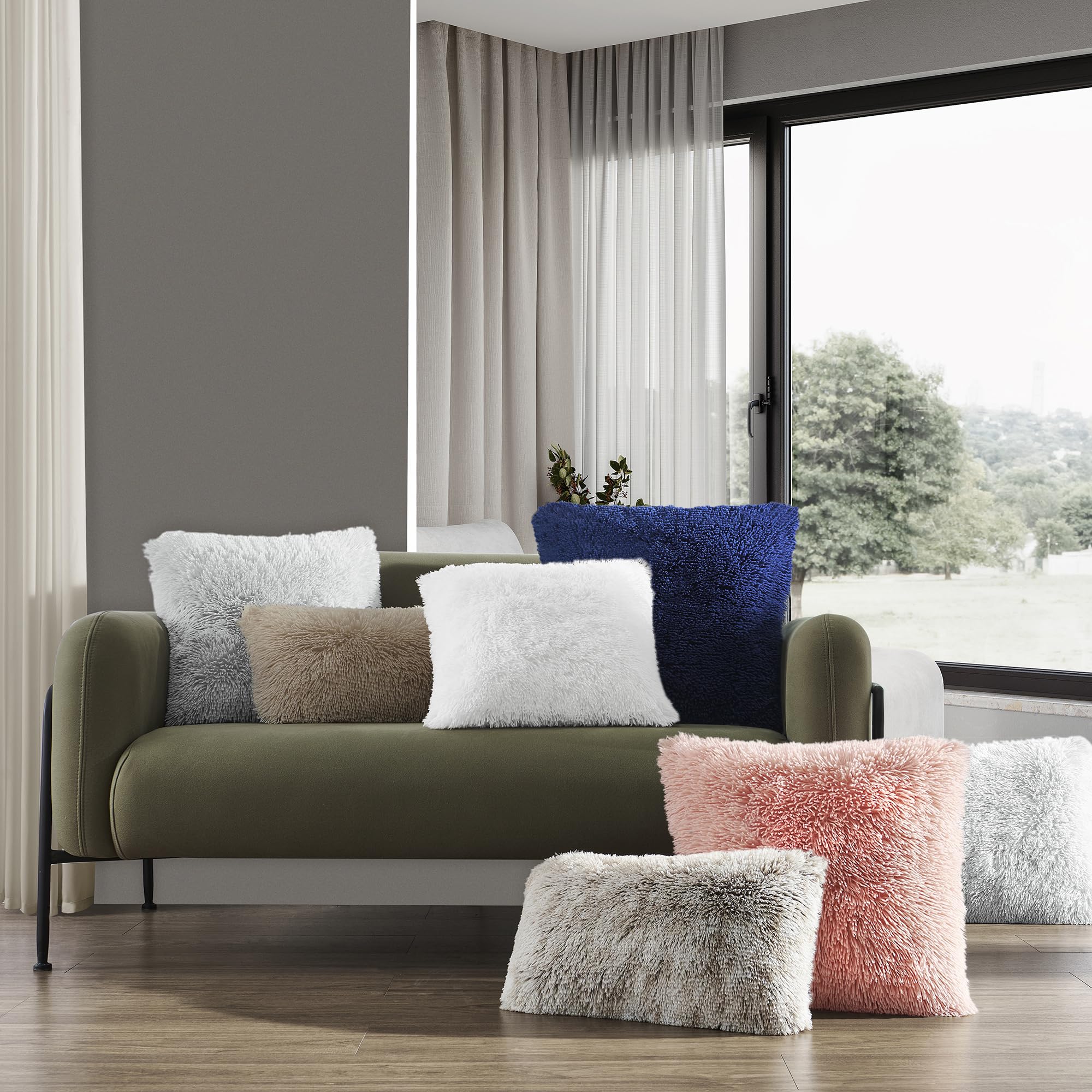 Housse de coussin en fausse fo - Pillow Insert 18X18 avis et prix