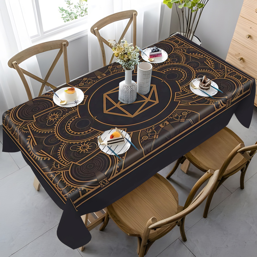 Nappe à motif d'engrenages dor - Home Textiles Usa avis et prix