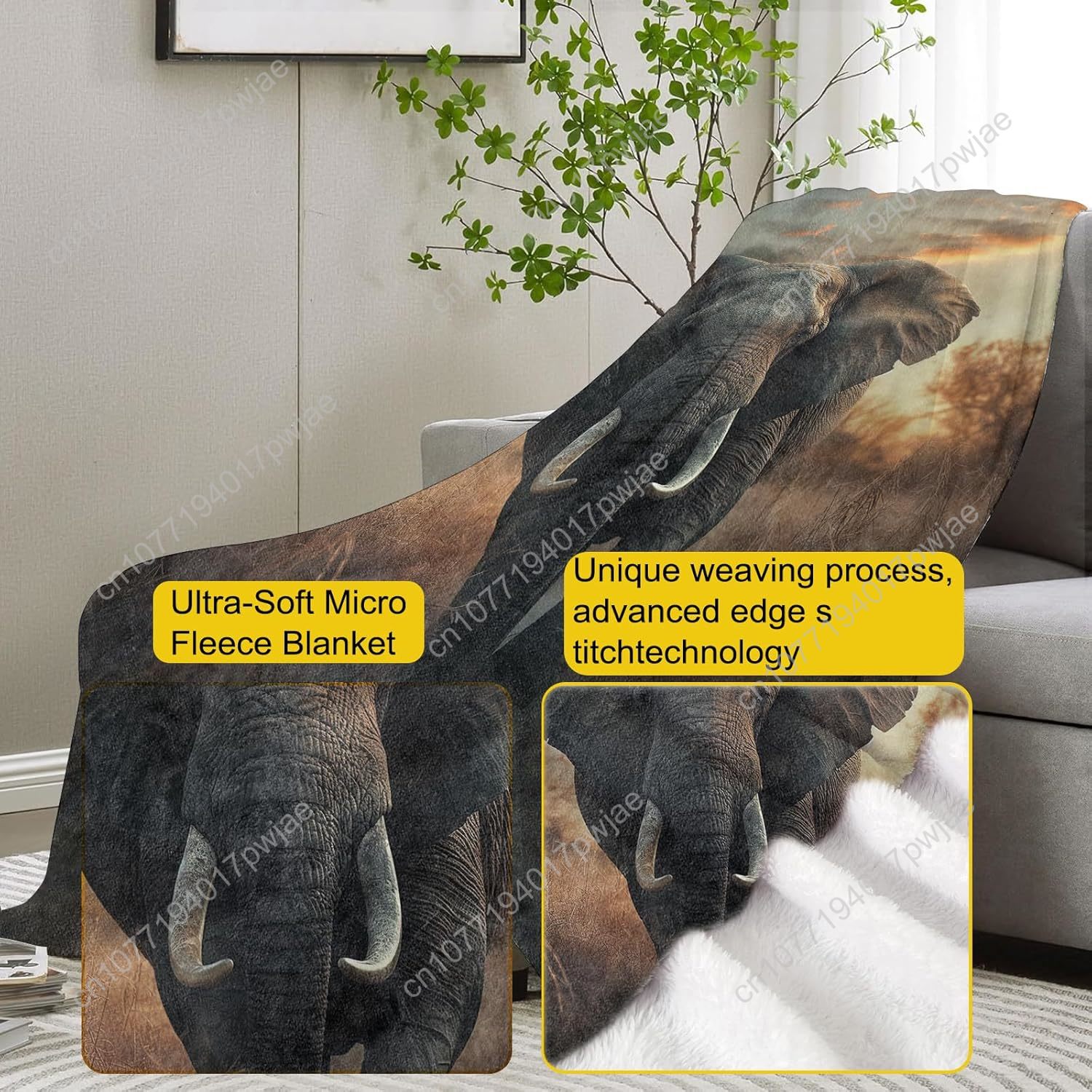 Couverture polaire d'éléphant, - Home Textiles Usa avis et prix