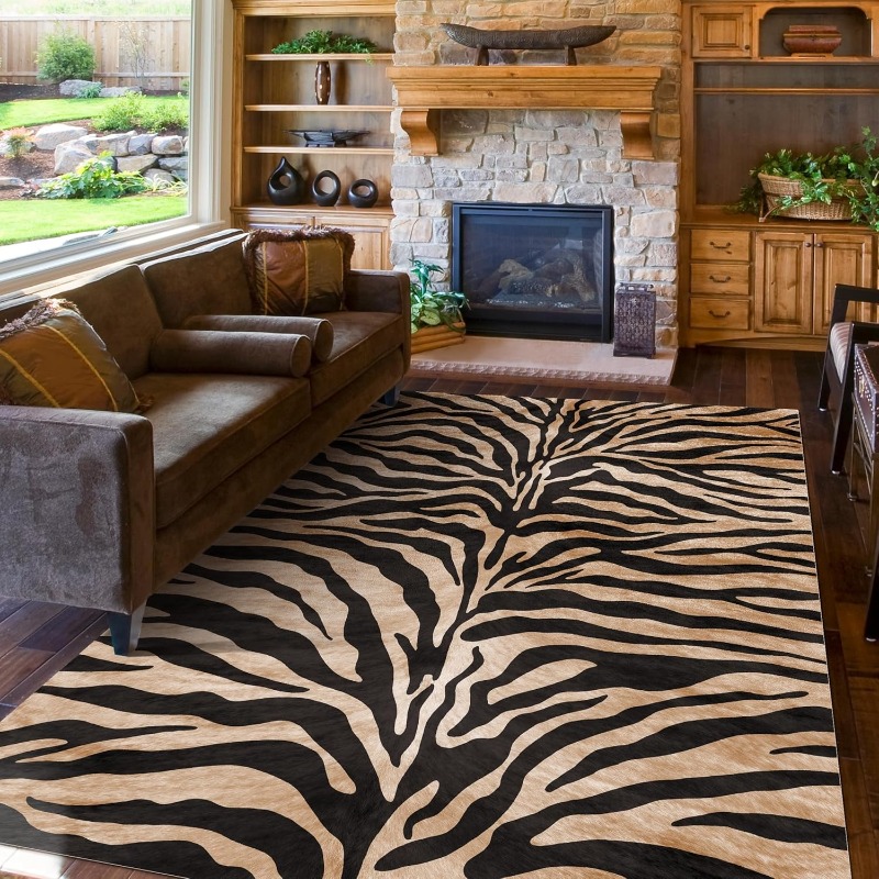 Tapis de salon à rayures tigre - Home Textiles Online avis et prix