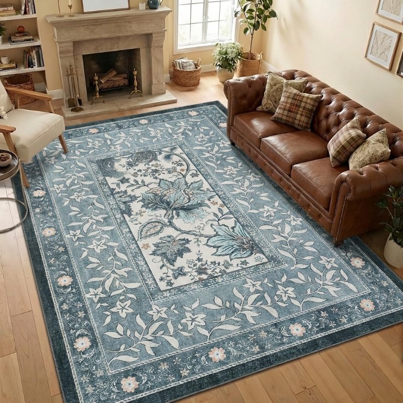 Tapis rétro à imprimé végétal  - Home Textiles Online avis et prix